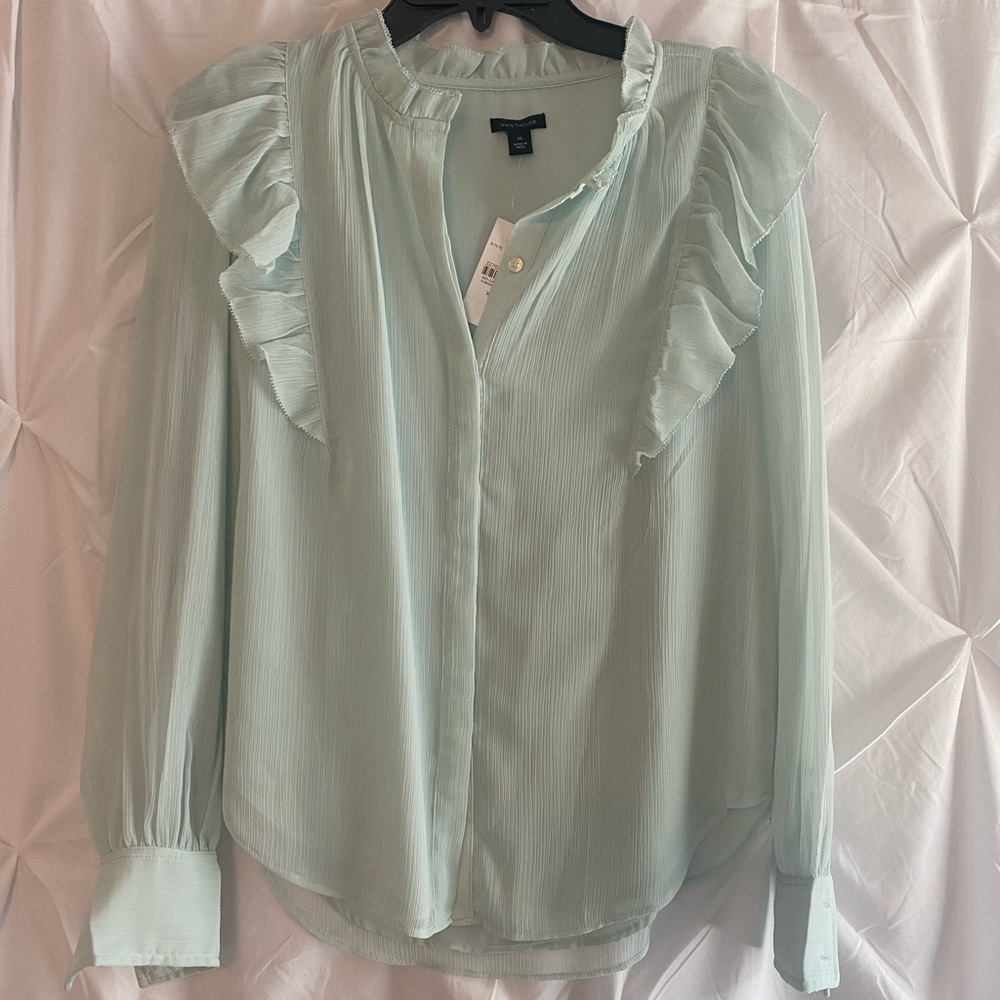 Ann Taylor Blouse Button Up Top